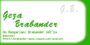 geza brabander business card